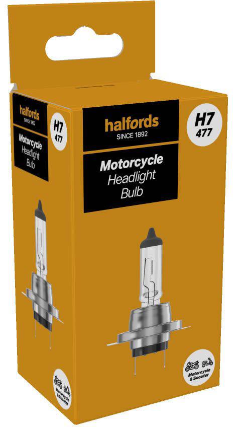 Halfords H7 477 Motorcycle Headlight Bulb Single Pack