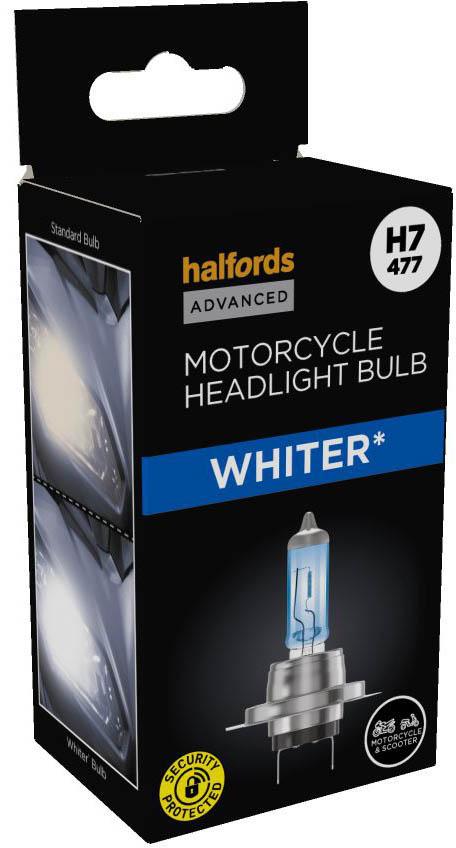Halfords Advanced Motorcycle Whiter H7 477 Headlight Bulb