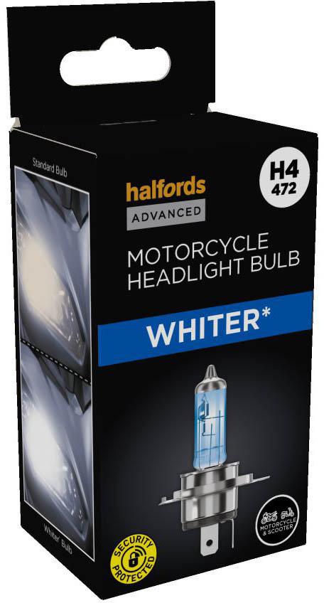Halfords Advanced Motorcycle Whiter H4 472 Headlight Bulb