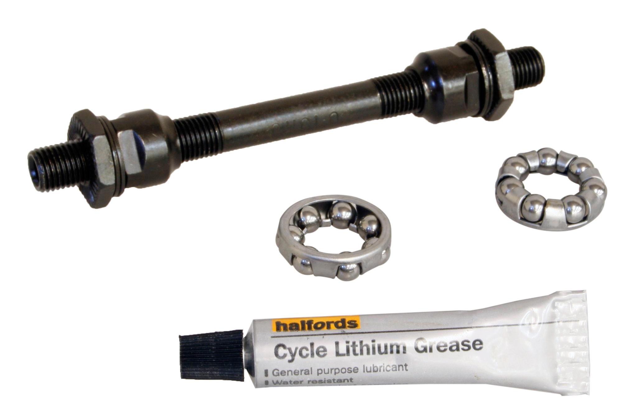 Halfords 9.0mm x 108mm Axle with Bearings and Grease - Hollow