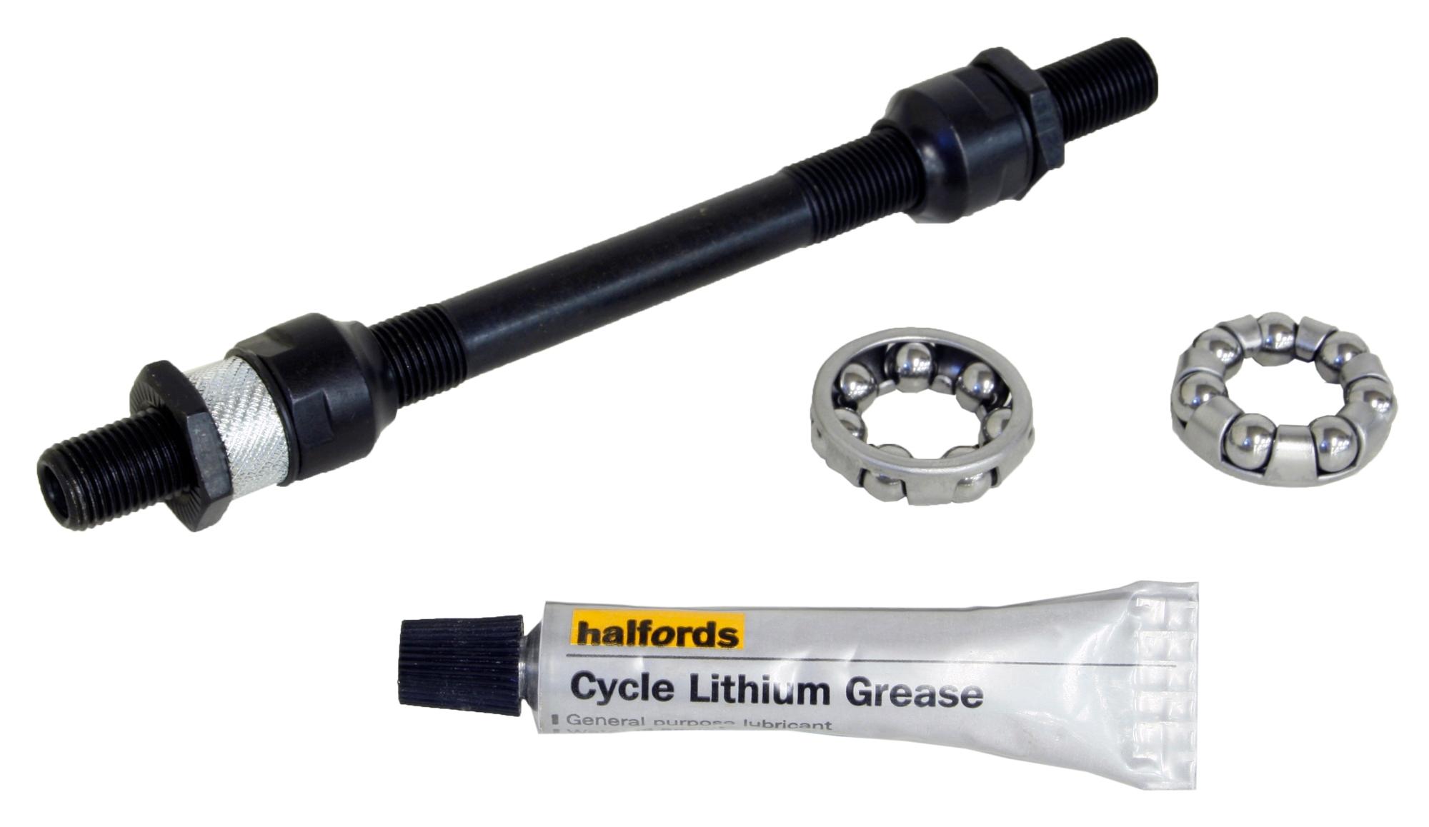 Halfords 10mm x 145mm Axle with Bearings and Grease - Hollow