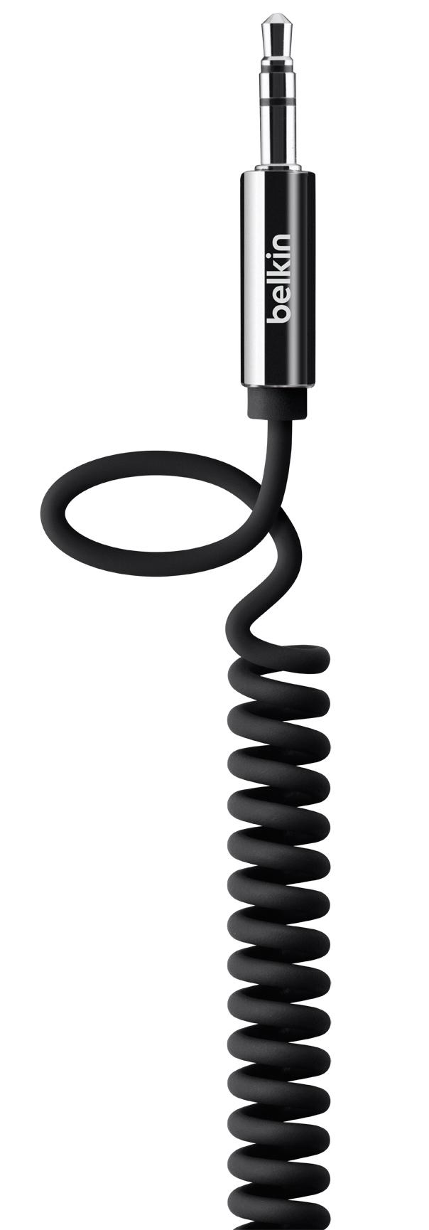 Belkin 3.5mm Aux Coiled 1.8m Black Cable