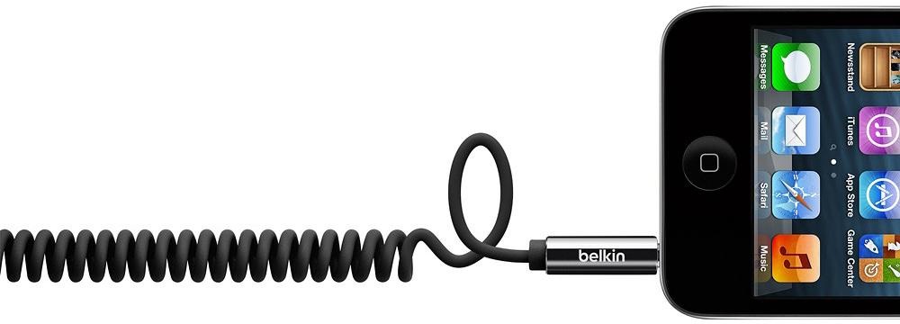 Belkin 3.5mm Aux Coiled 1.8m Black Cable