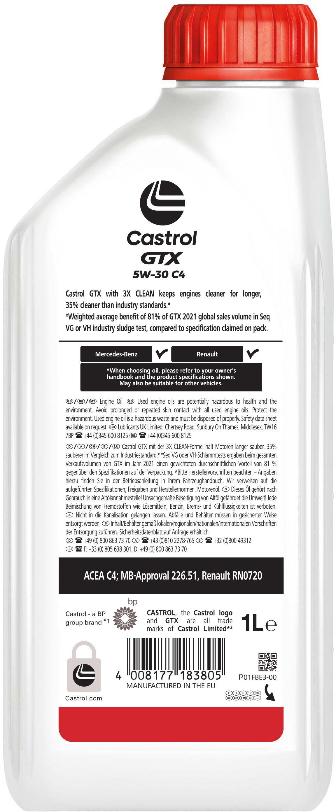 Castrol GTX 5W-30 C4 Oil 1L