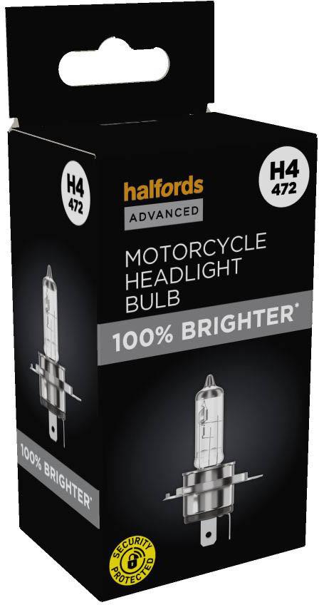 Halfords Advanced +100% H4 472 Motorcycle Headlight Bulb
