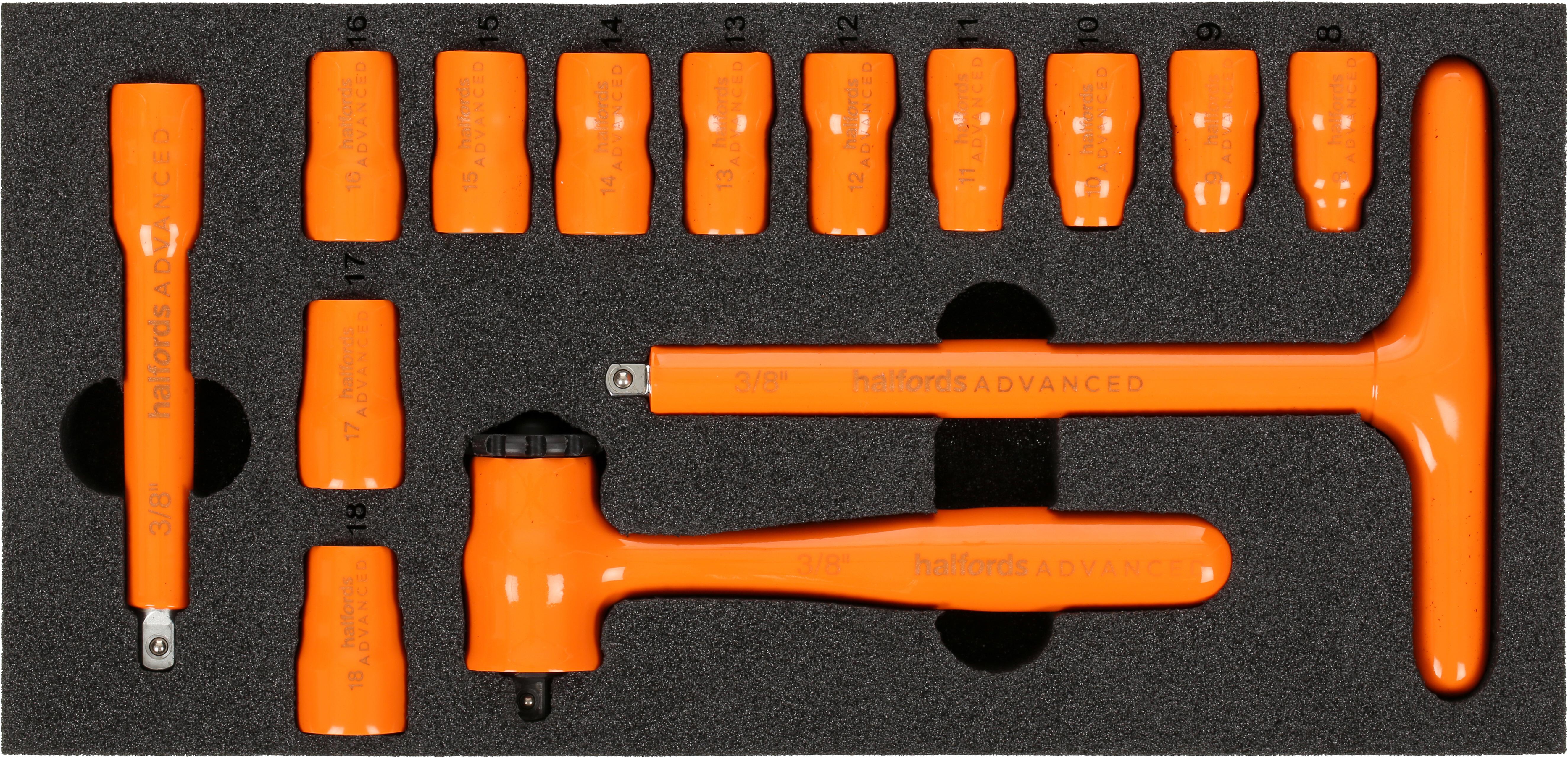 Halfords Advanced EV 1000V Insulated 14 Piece 3/8" Socket Set 3 Halfords Advanced EV 1000V Insulated 14 Piece 3/8" Socket Set