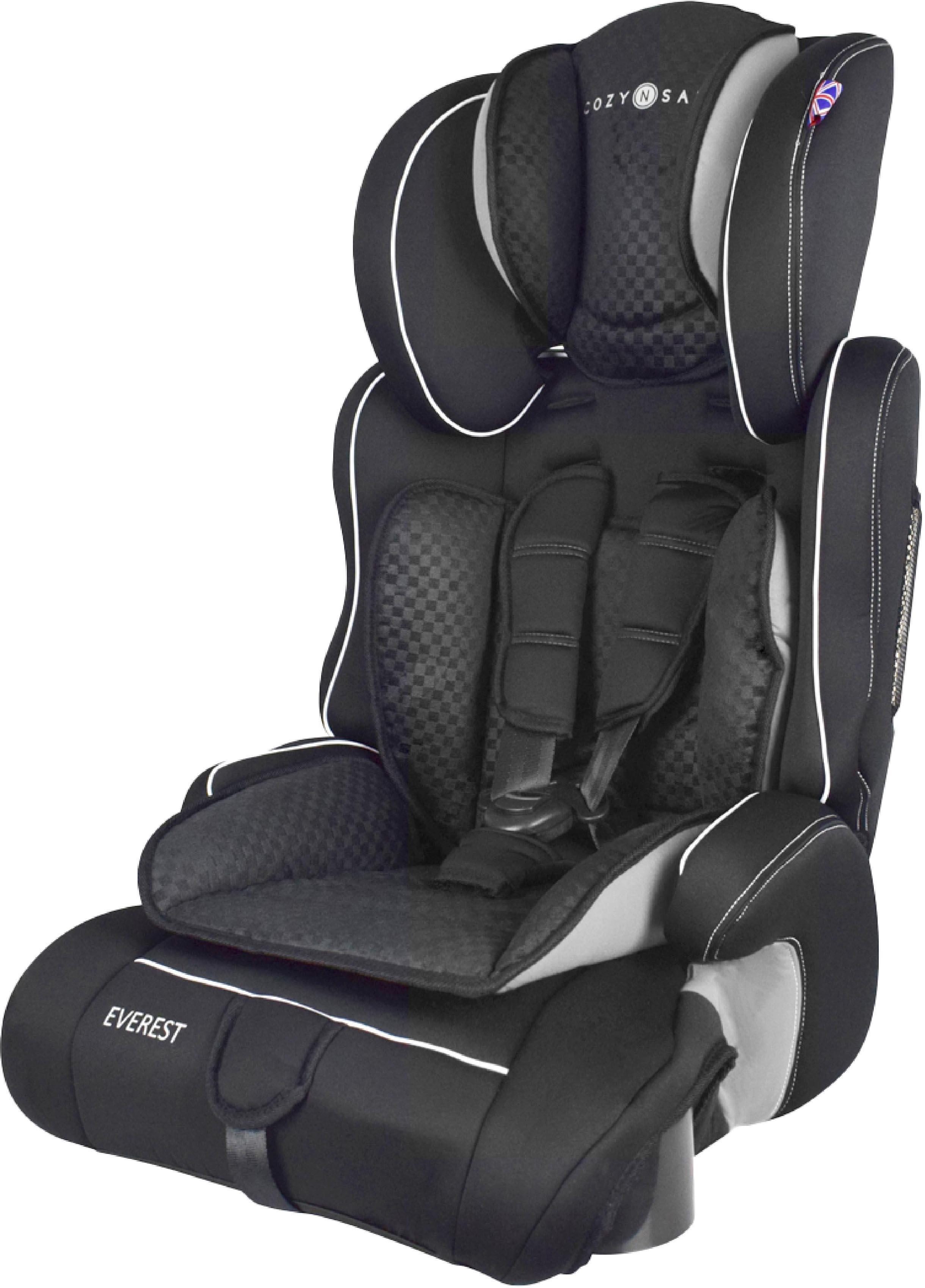 CozyNSafe Everest Group 1/2/3 Child Car Seat with Cup Holders – Black/Red