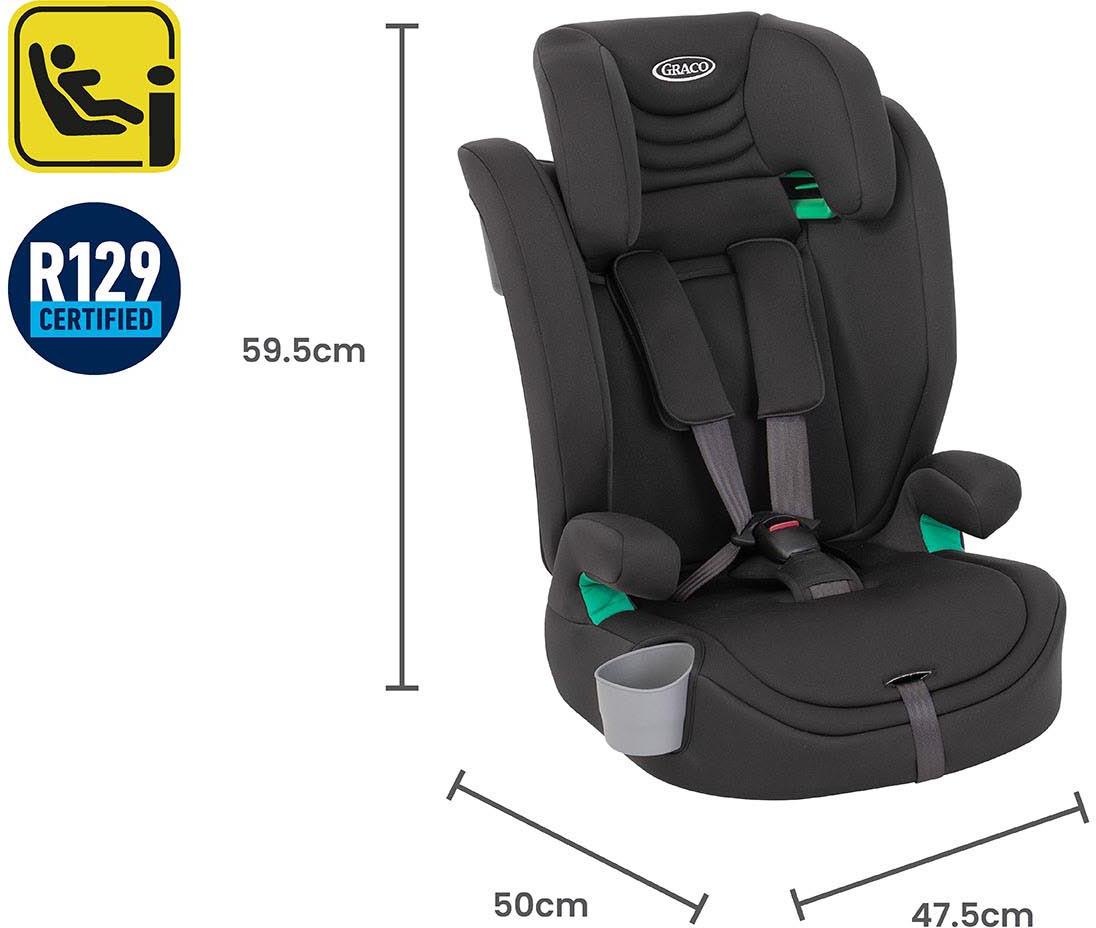 Graco Eldura R129 2-in-1 Harness Booster Car Seat - Midnight