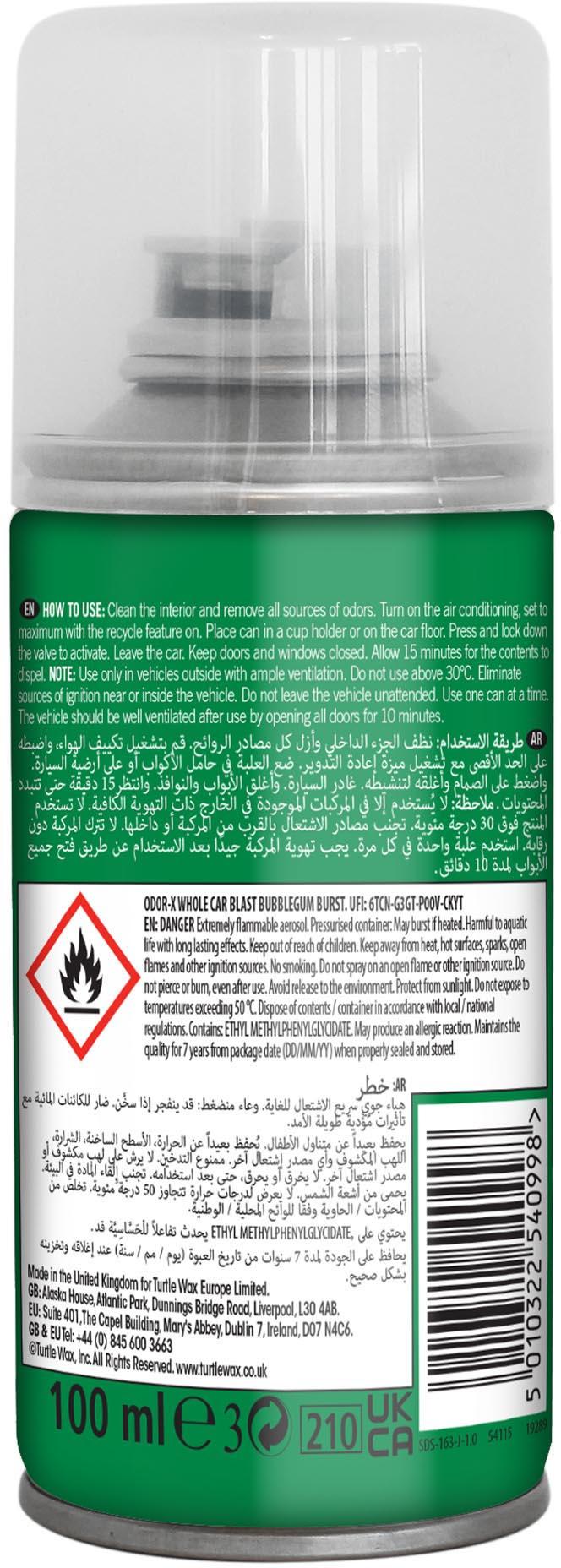 Turtle Wax Odor-X Fogger Bubblegum Burst 3 Turtle Wax Odor-X Fogger Bubblegum Burst