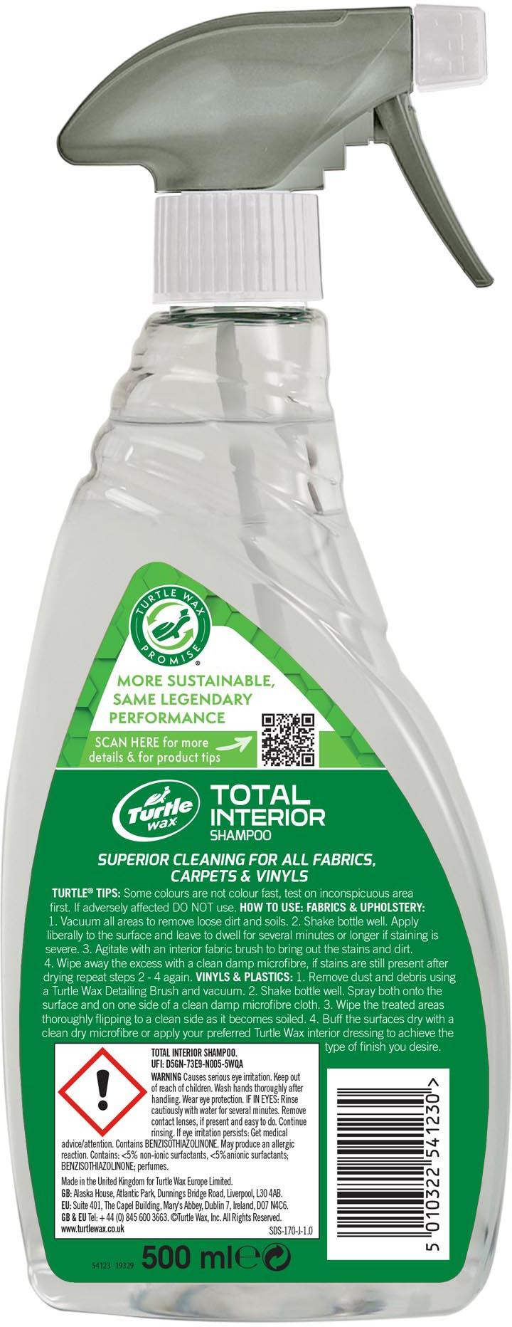 Turtle Wax Total Interior Shampoo 500ml 8 Turtle Wax Total Interior Shampoo 500ml