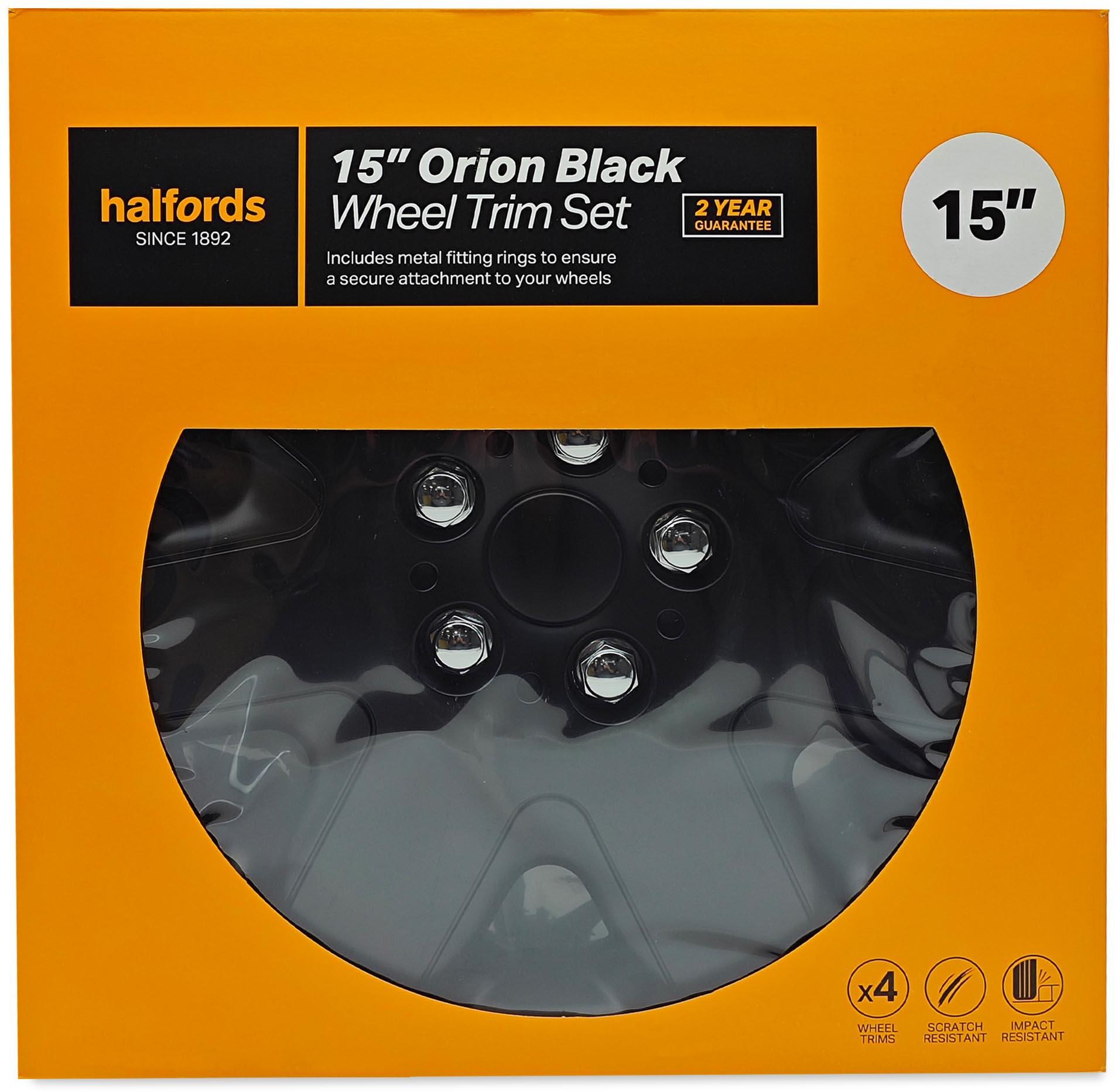 15 Inch Orion Black Wheel Trim Set