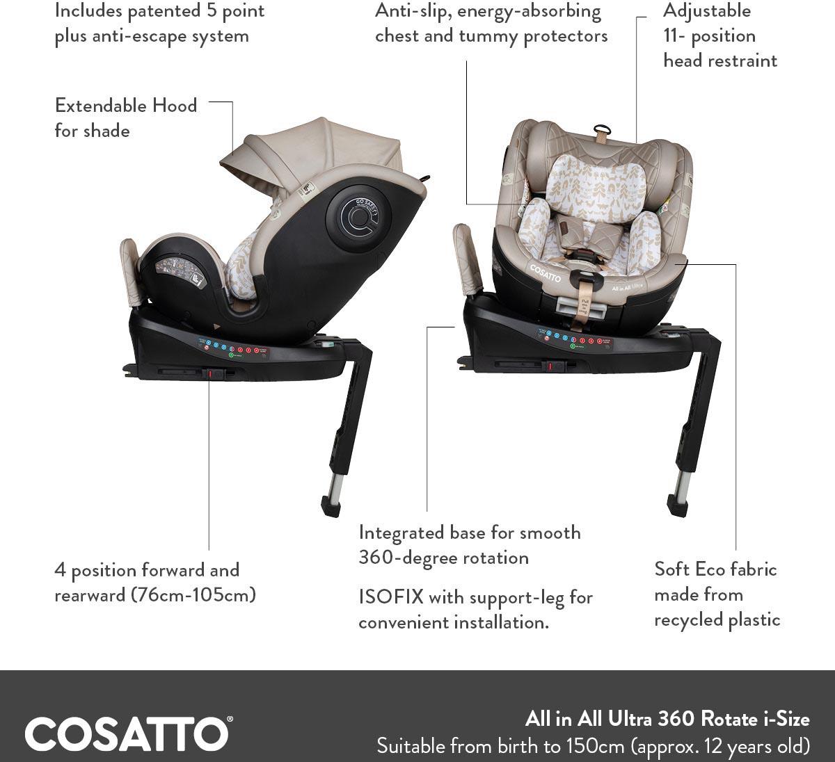 Cosatto All in All Ultra Rotate i-Size Car Seat - Bureau 12 Cosatto All in All Ultra Rotate i-Size Car Seat - Bureau