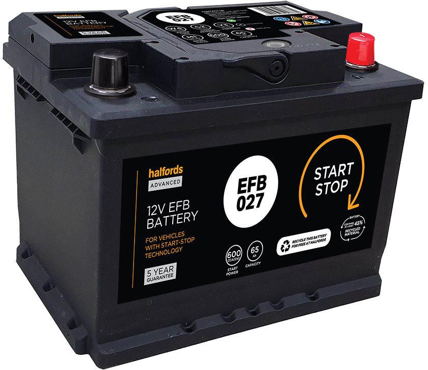 Halfords EFB027 Start/Stop EFB 12V Car Battery 5 Year Guarantee