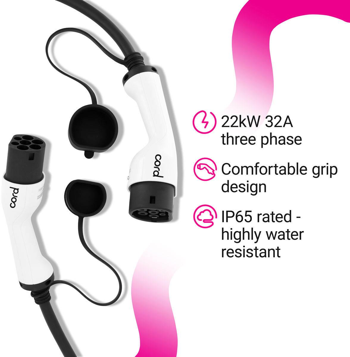 Cord Charging Cable 7.5 metre 380V 32A 22KW 5 Cord Charging Cable 7.5 metre 380V 32A 22KW