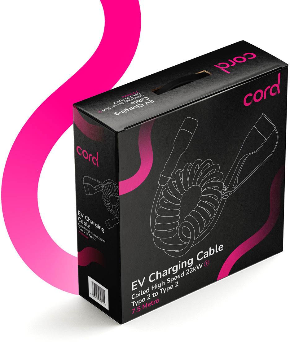 Cord EV Coiled Cable 7.5m - 22kW Three Phase Type 2 5 Cord EV Coiled Cable 7.5m - 22kW Three Phase Type 2