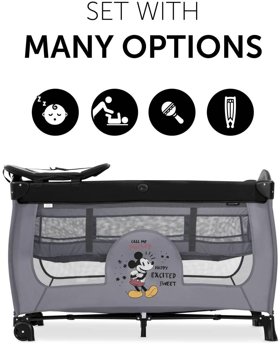 hauck Sleep N Play Center Travel Cot - Mickey Mouse Grey