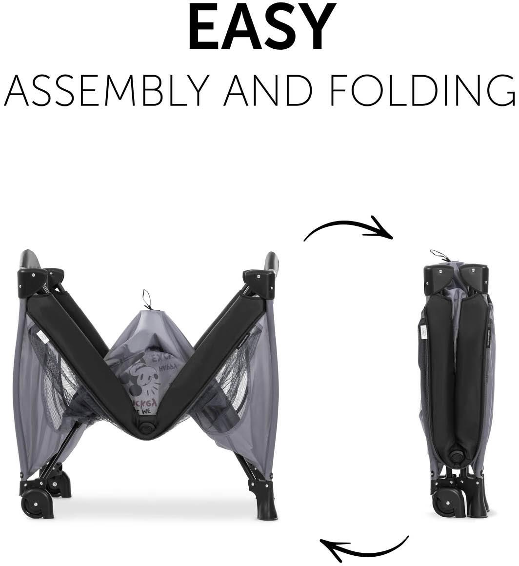 hauck Sleep N Play Center Travel Cot - Mickey Mouse Grey