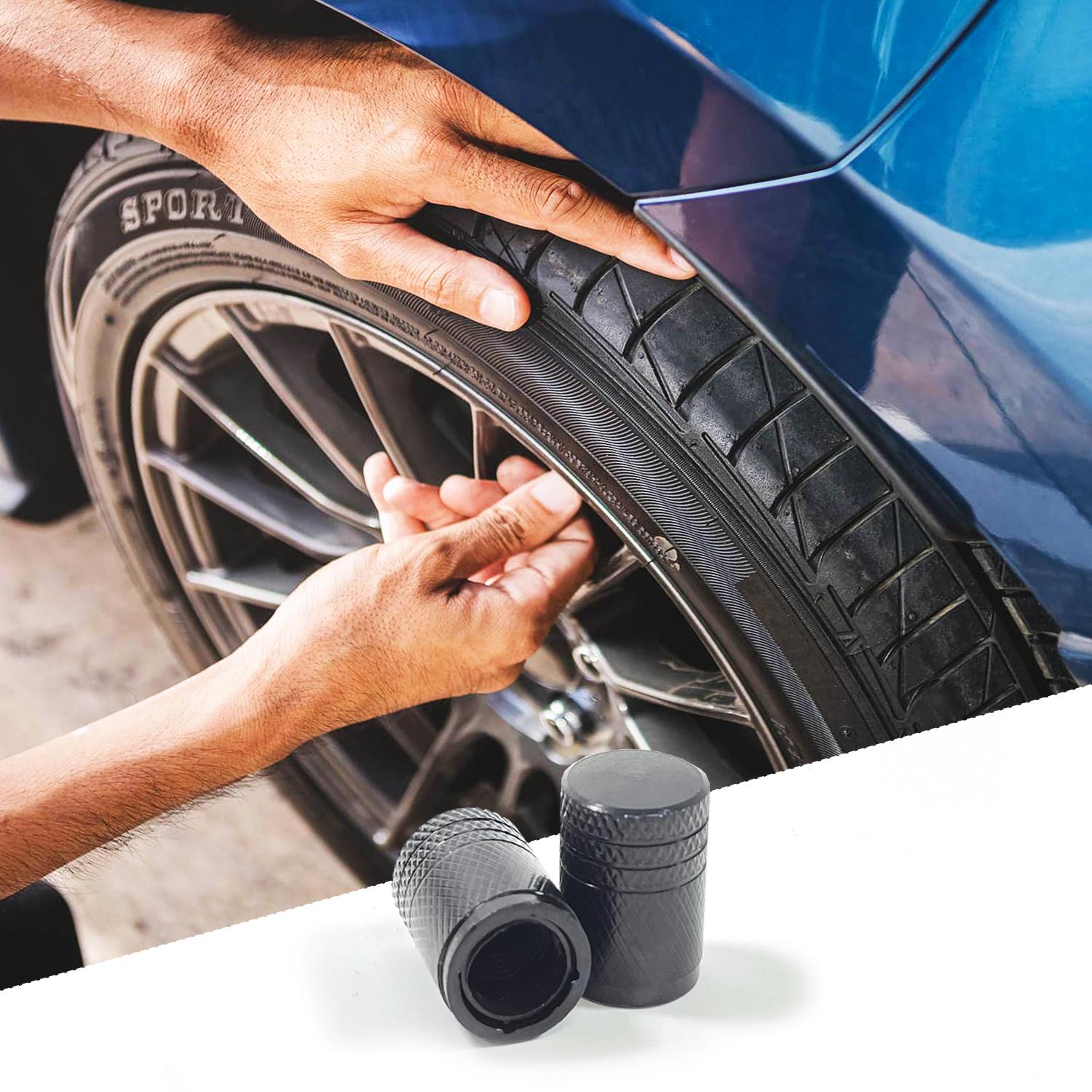 Halfords Flat Black Valve Caps 3 Halfords Flat Black Valve Caps