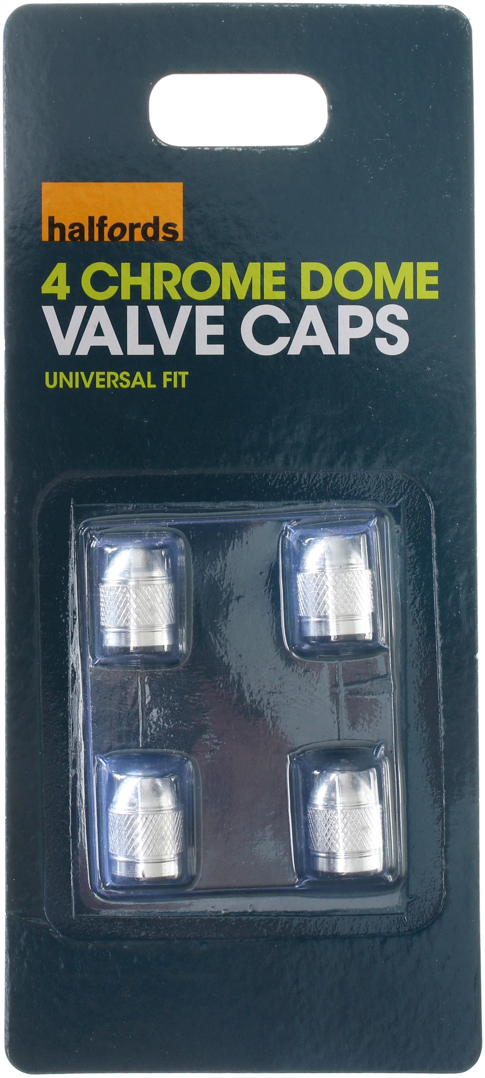 Halfords Dome Valve Caps Chrome
