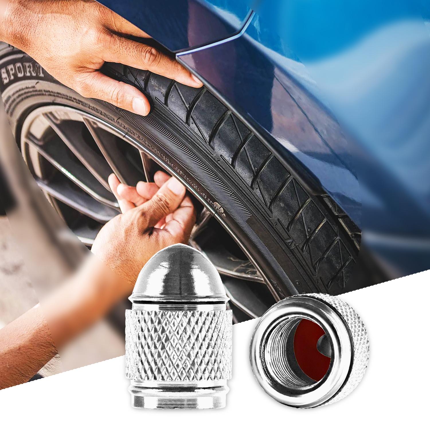 Halfords Dome Valve Caps Chrome 4 Halfords Dome Valve Caps Chrome