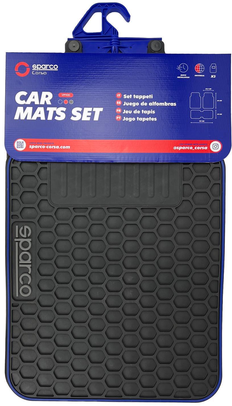 Sparco PVC Car Mat - Black/Blue