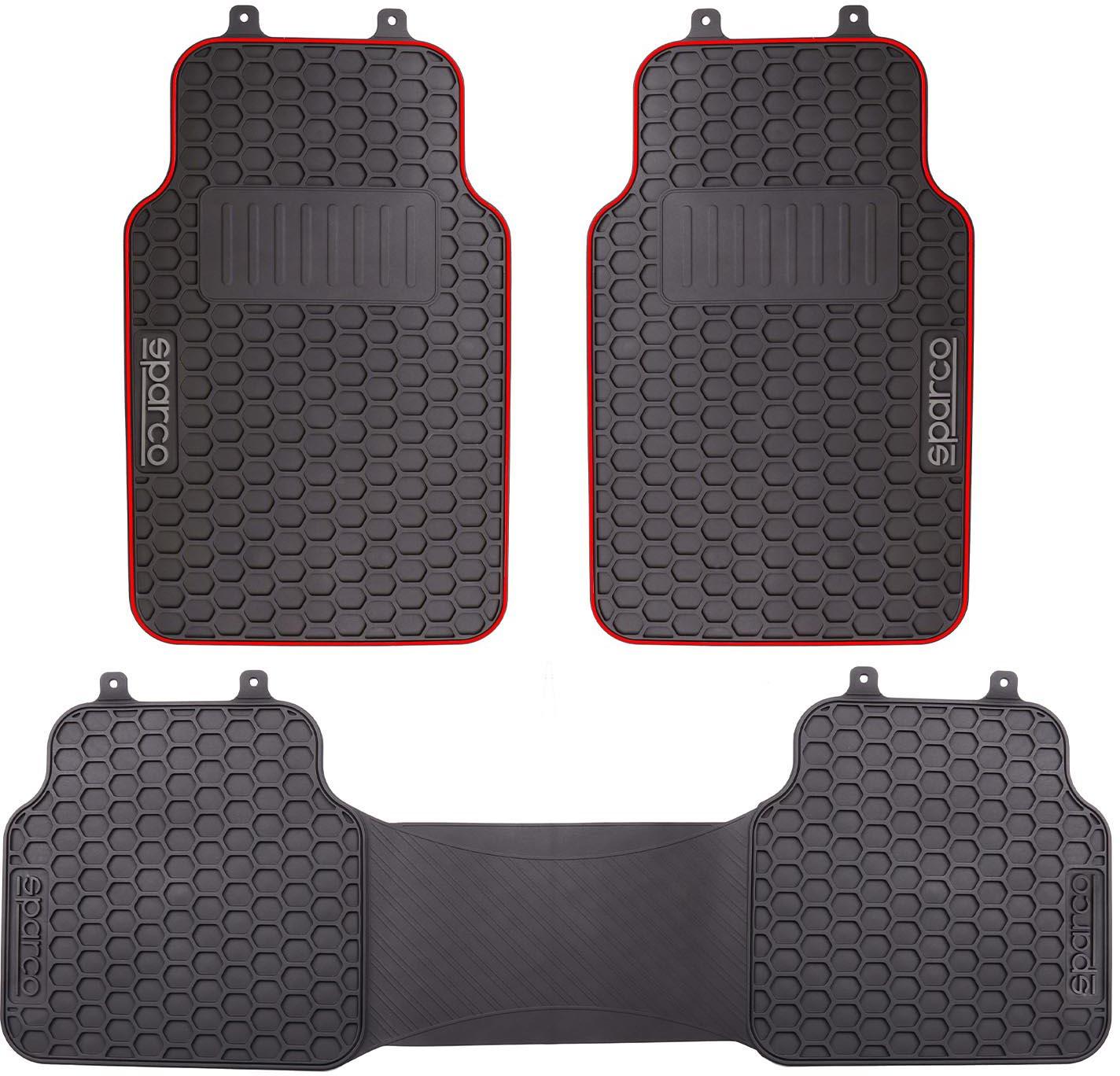 Sparco PVC Car Mat - Black/Red