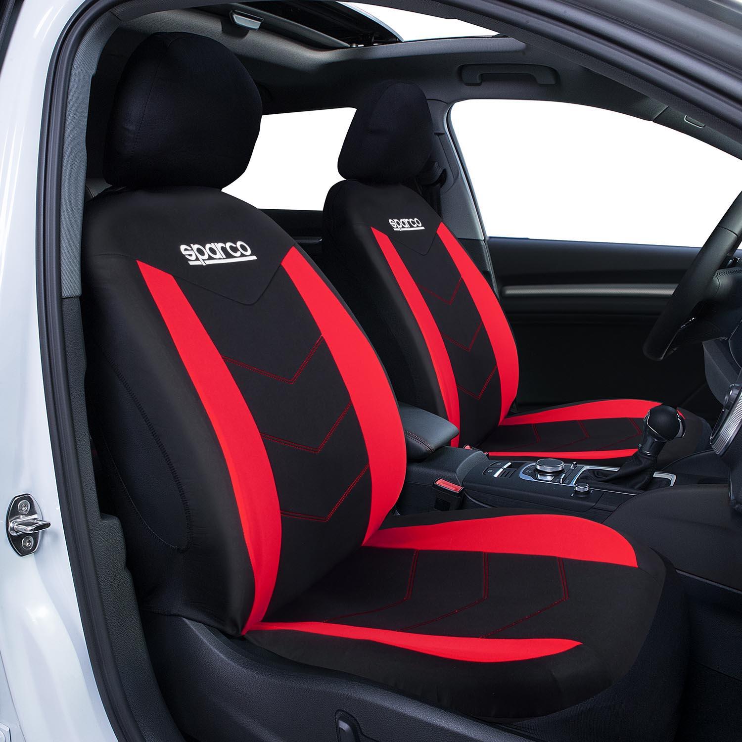 Seat Cover Black/Red Polyester 3 Seat Cover Black/Red Polyester
