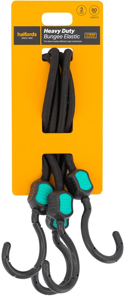 Halfords Essentials Heavy Duty Bungee Elastic 80cm x2
