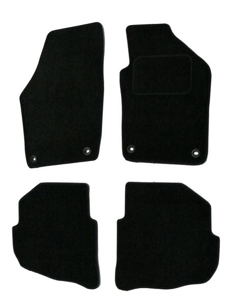 Halfords Advanced Fully Tailored Black Car Mats For VW Polo Mk4 04-09 With Oval Fixing Clips