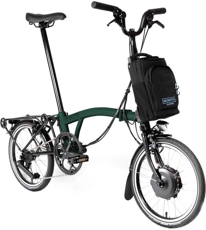 Brompton Electric C Line Explore E-Folding Bike, 12 Speed - Racing Green