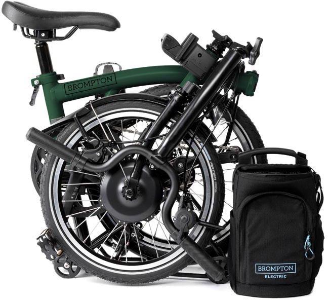 Brompton Electric C Line Explore E-Folding Bike, 12 Speed - Racing Green