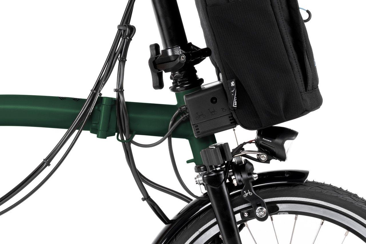 Brompton Electric C Line Explore E-Folding Bike, 12 Speed - Racing Green