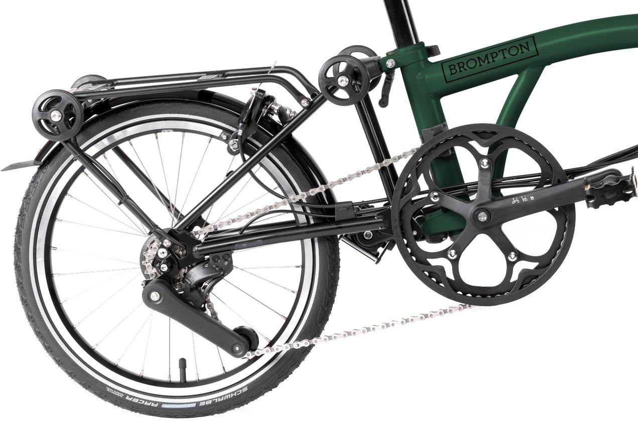Brompton Electric C Line Explore E-Folding Bike, 12 Speed - Racing Green