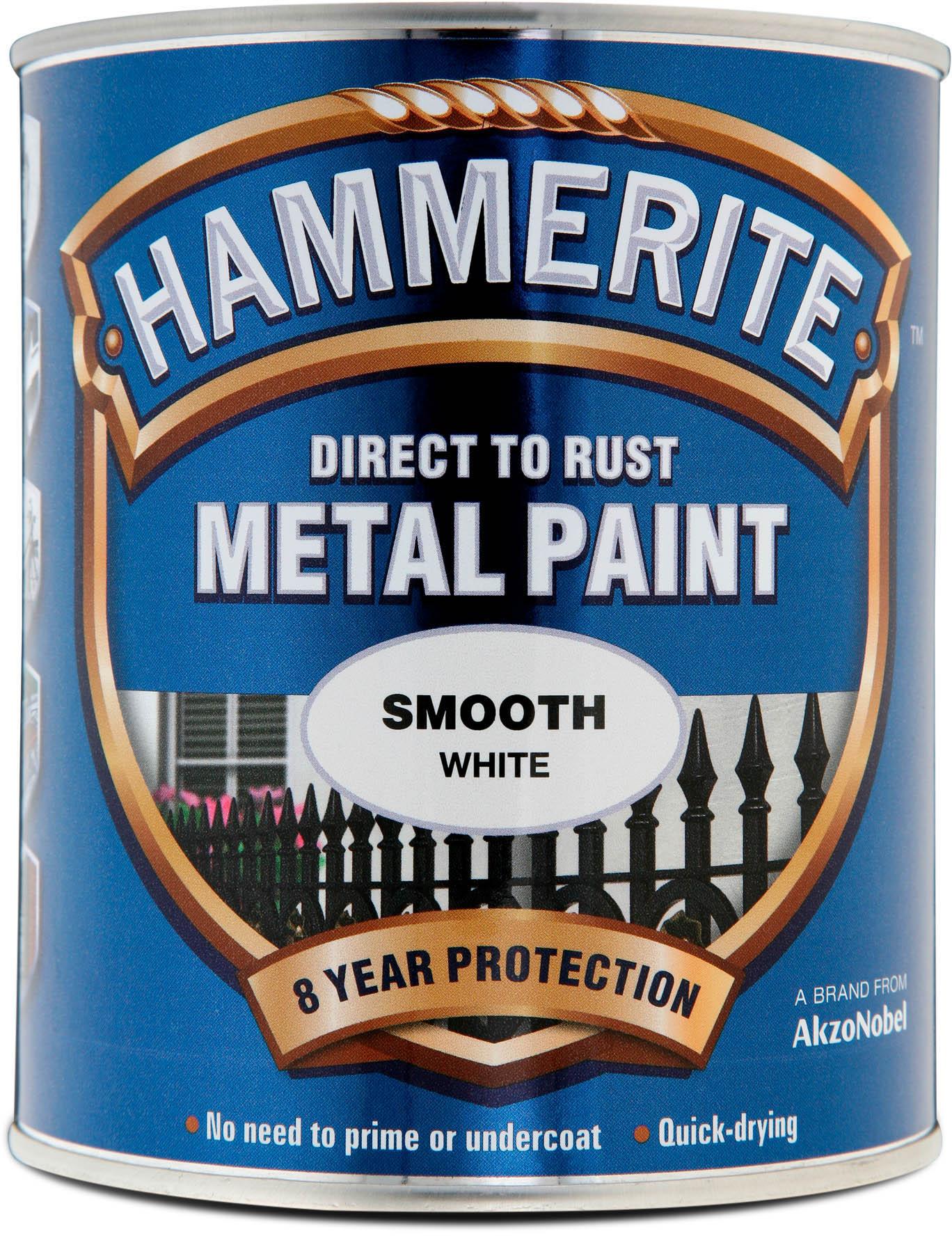 Hammerite Direct to Rust Metal Paint Smooth White 750ml