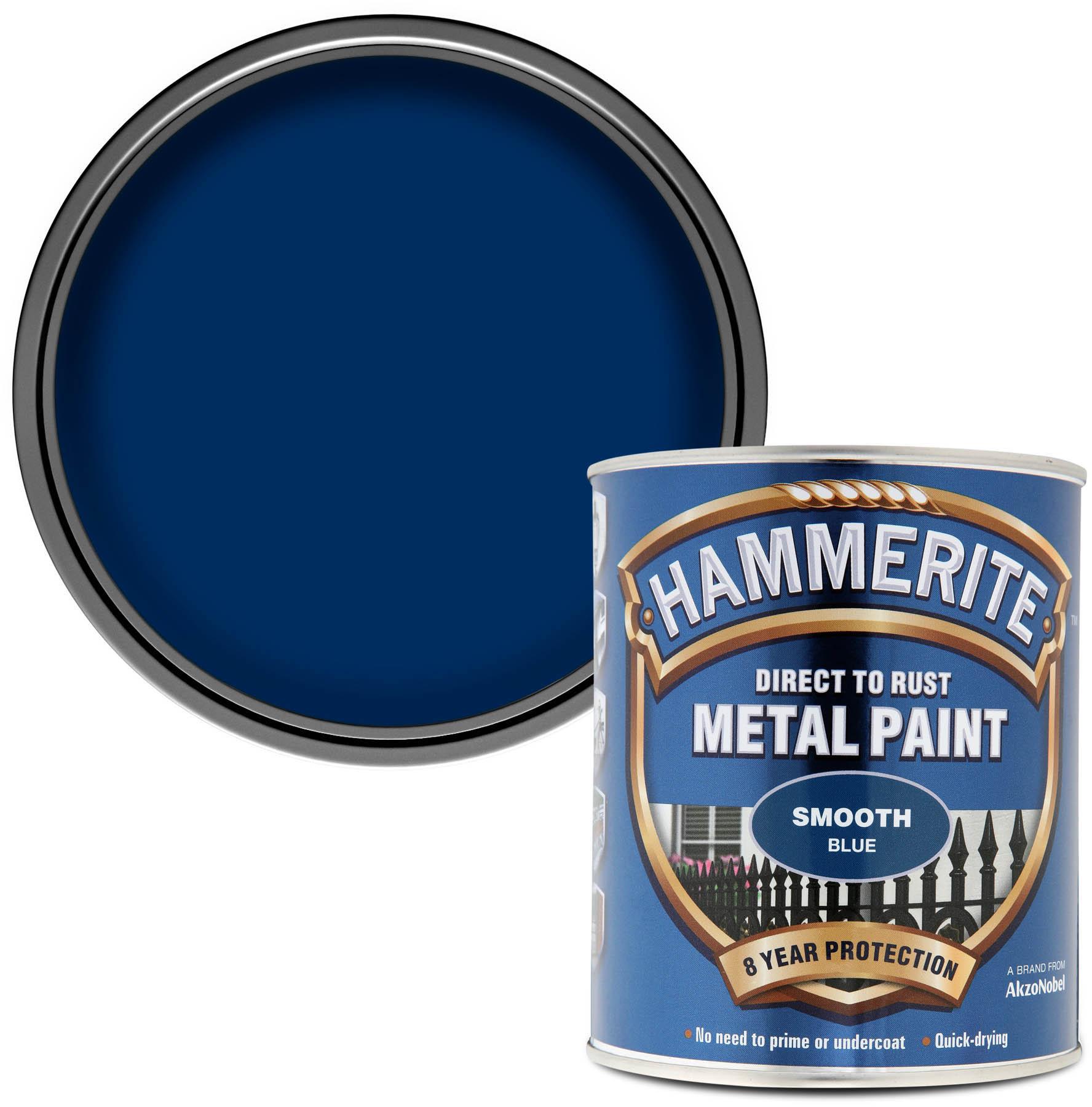 Hammerite Direct to Rust Metal Paint Smooth Blue 750ml