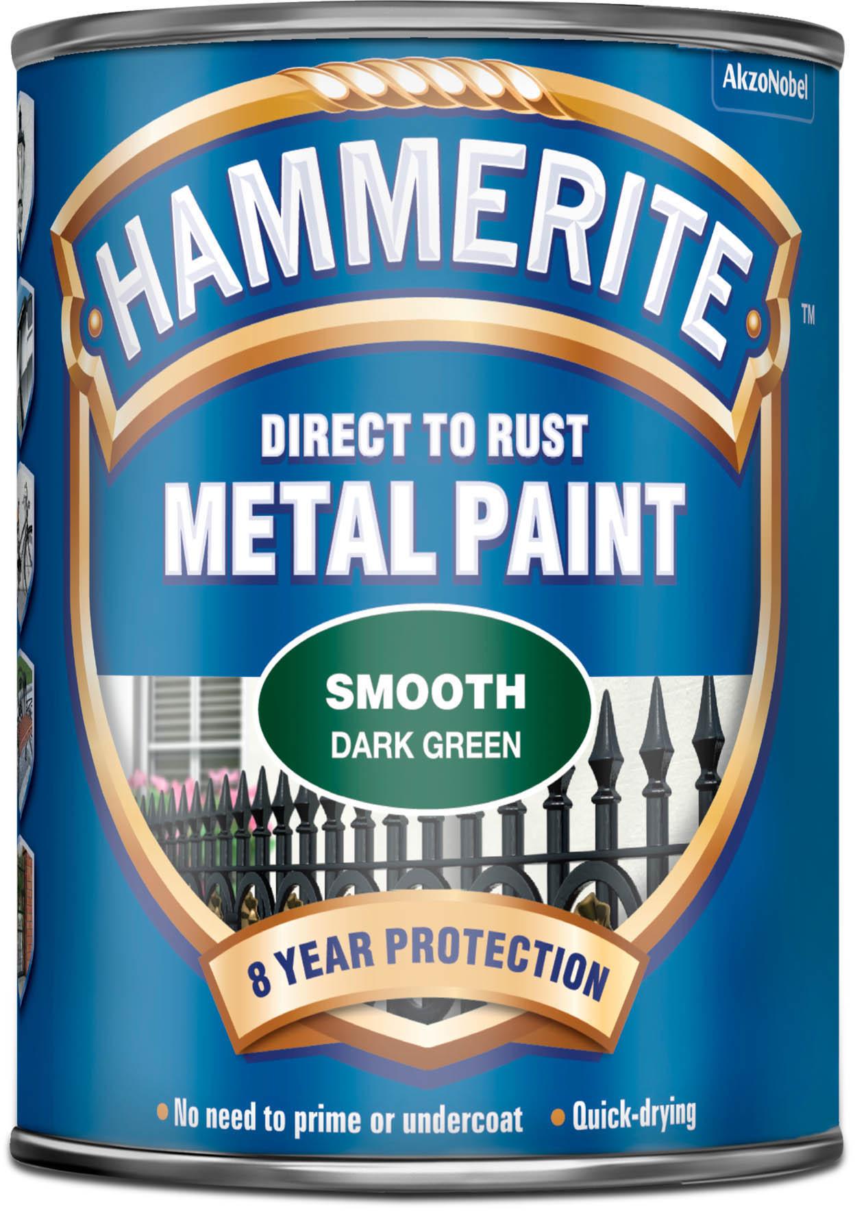 Hammerite Direct to Rust Metal Paint Smooth Dark Green 750ml