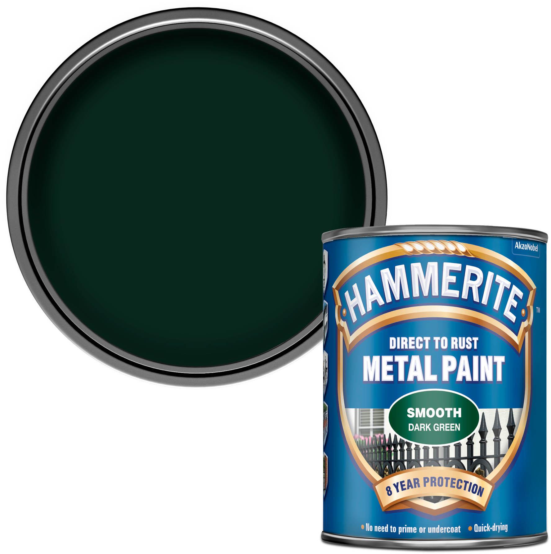 Hammerite Direct to Rust Metal Paint Smooth Dark Green 750ml