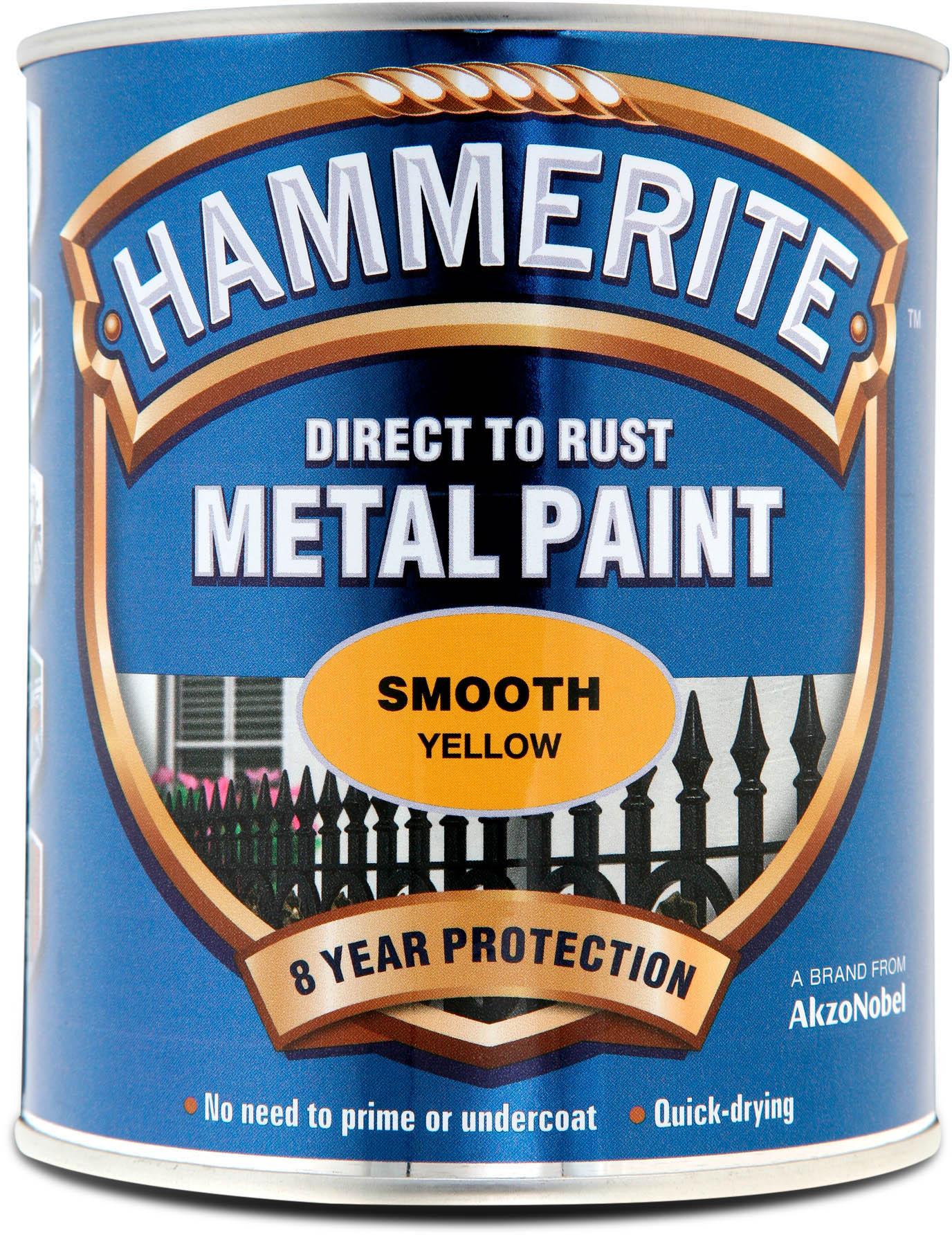 Hammerite Direct to Rust Metal Paint Smooth Yellow 750ml