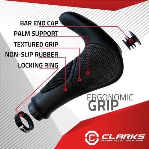 Clarks Ergonomic Bike Grips Black