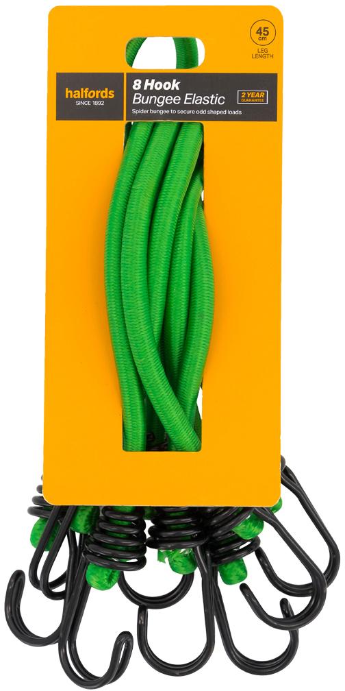 Halfords 45cm Hook Bungee Elastic x8
