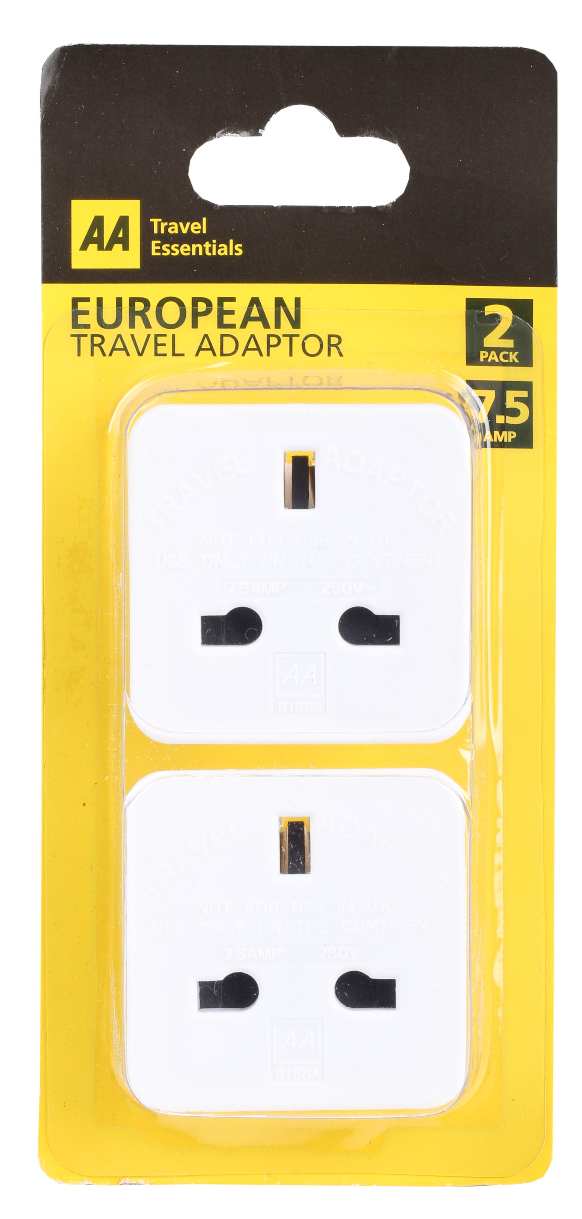 AA European Adaptors Twin Pack