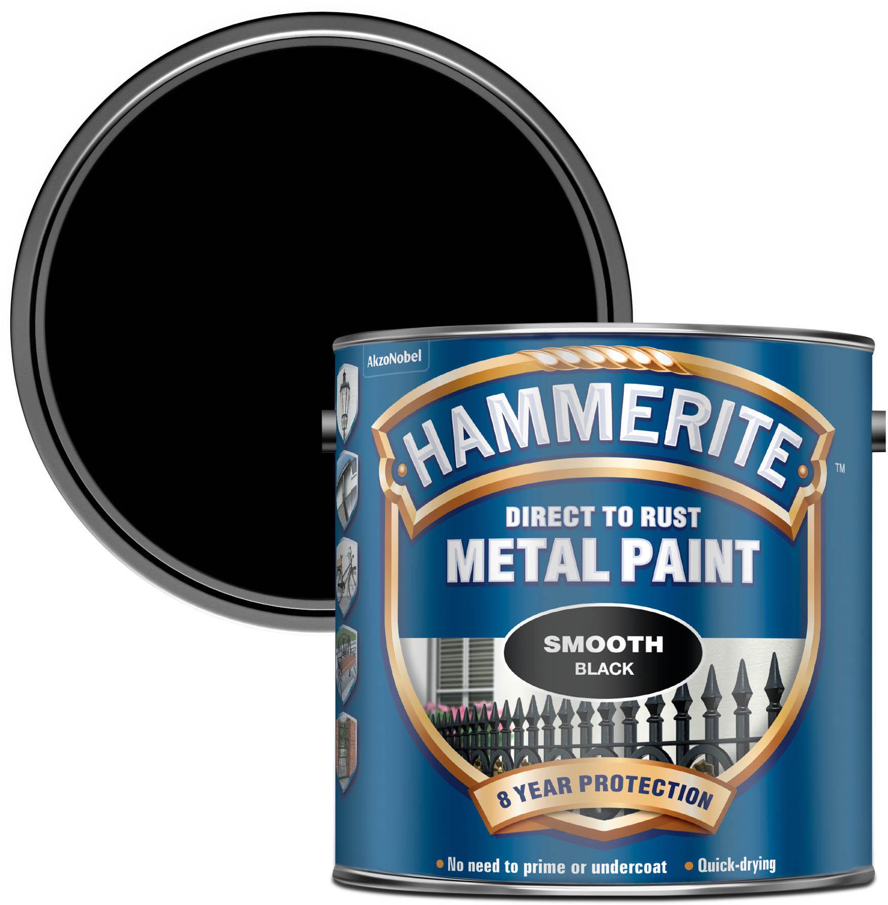 Hammerite Direct to Rust Metal Paint Smooth Black 2.5L