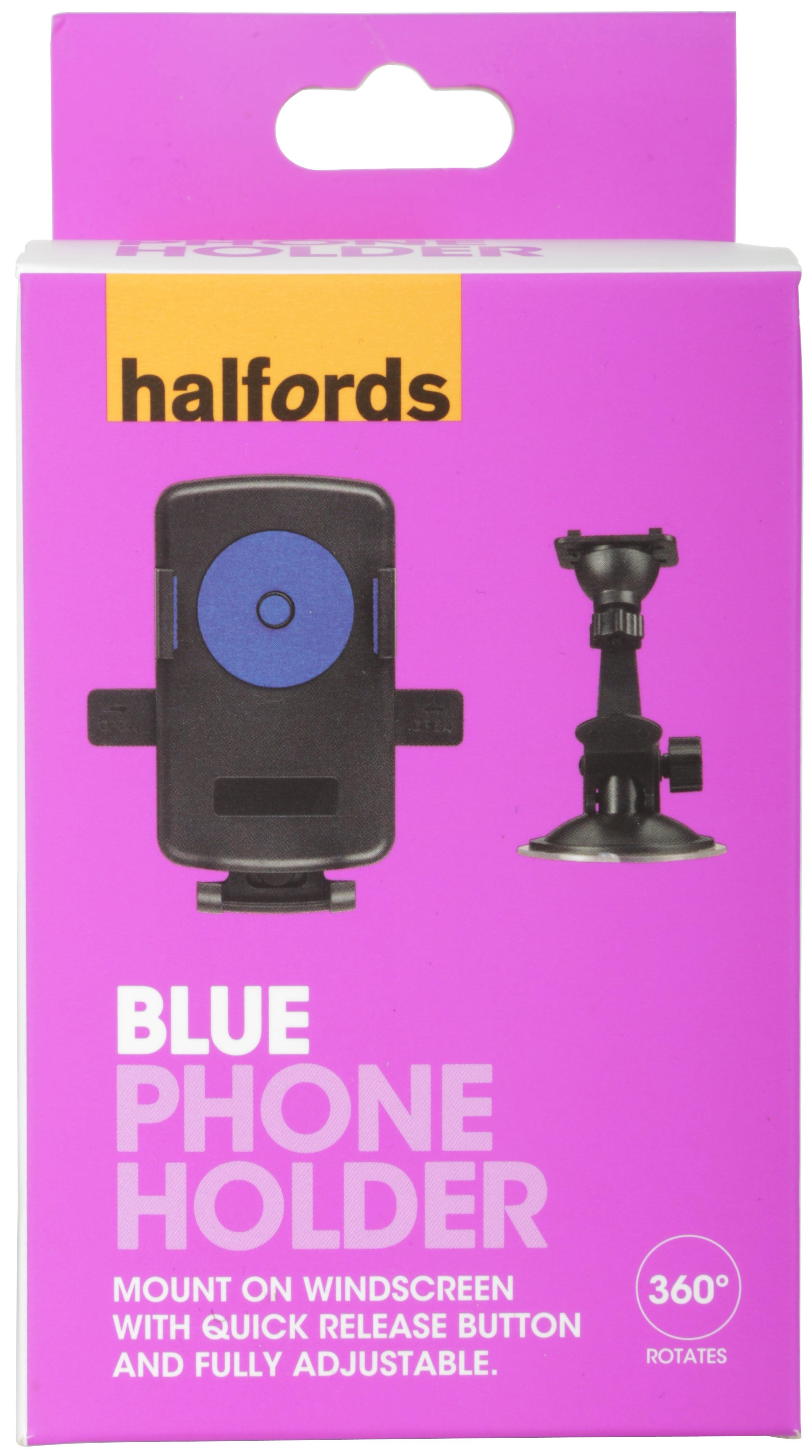 Halfords One Touch Universal Car Mount Holder - Blue