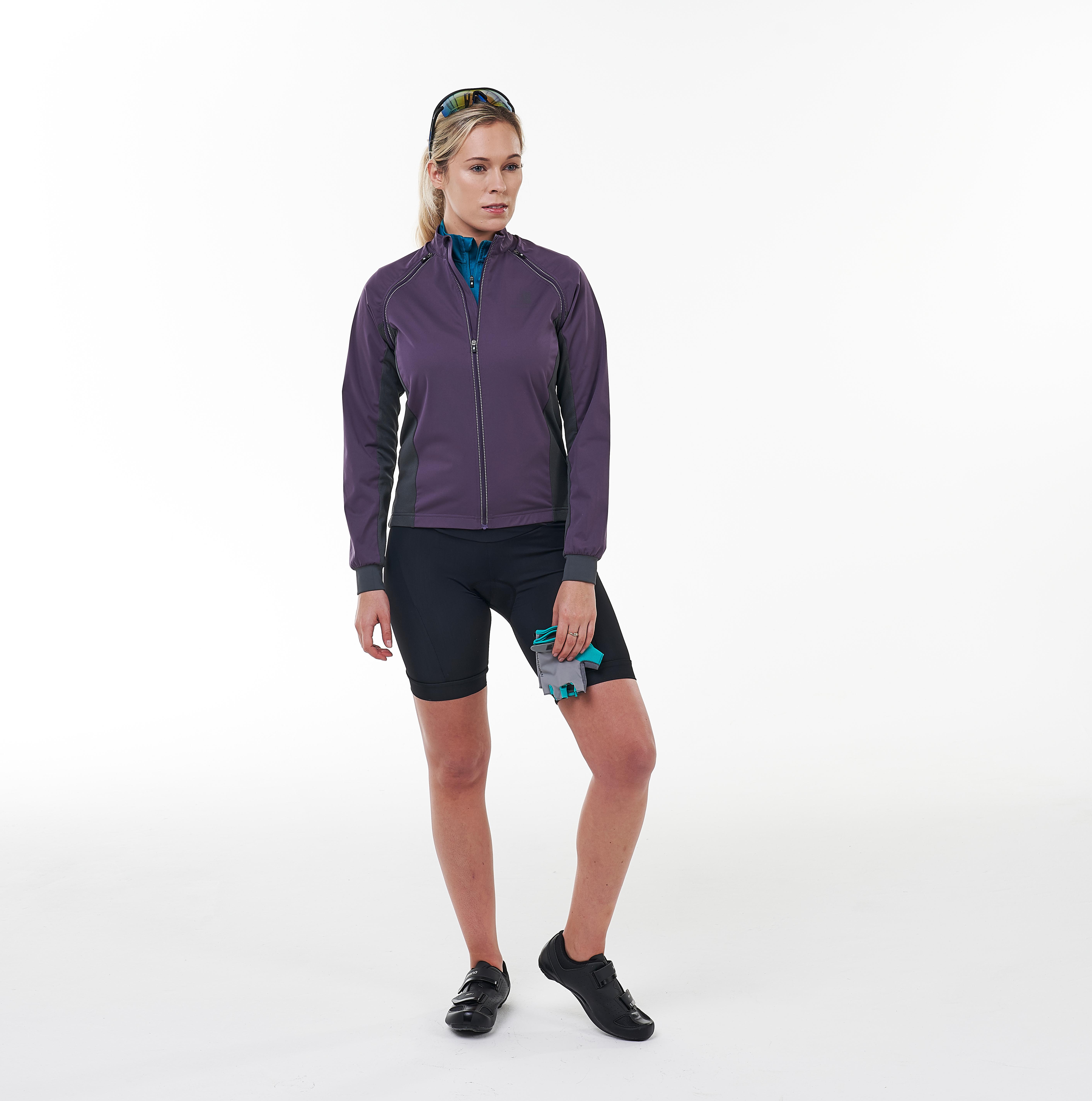 Boardman Womens Windproof Removable Sleeve Jacket - Plum