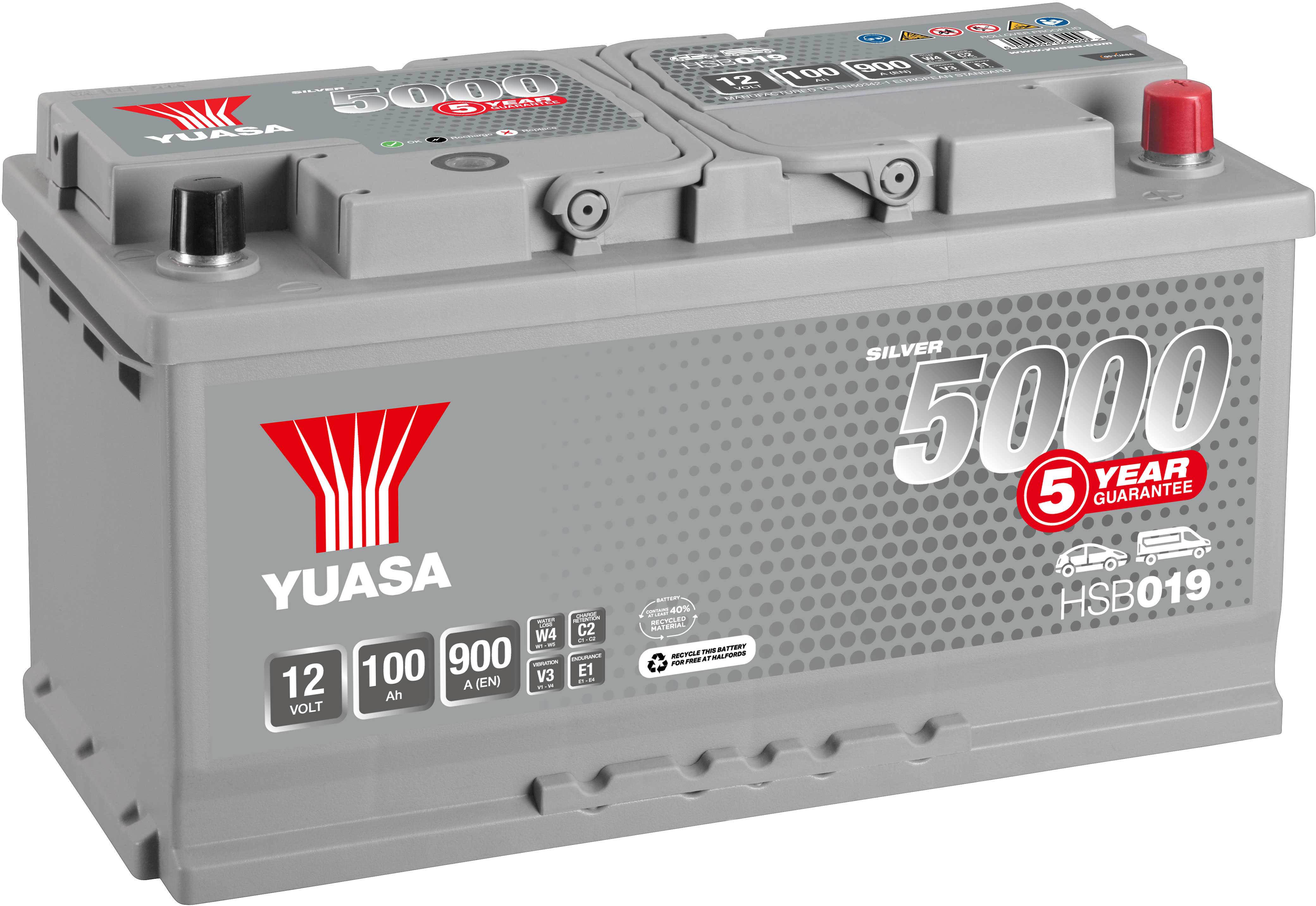 Yuasa HSB019 Silver 12V Car Battery 5 Year Guarantee