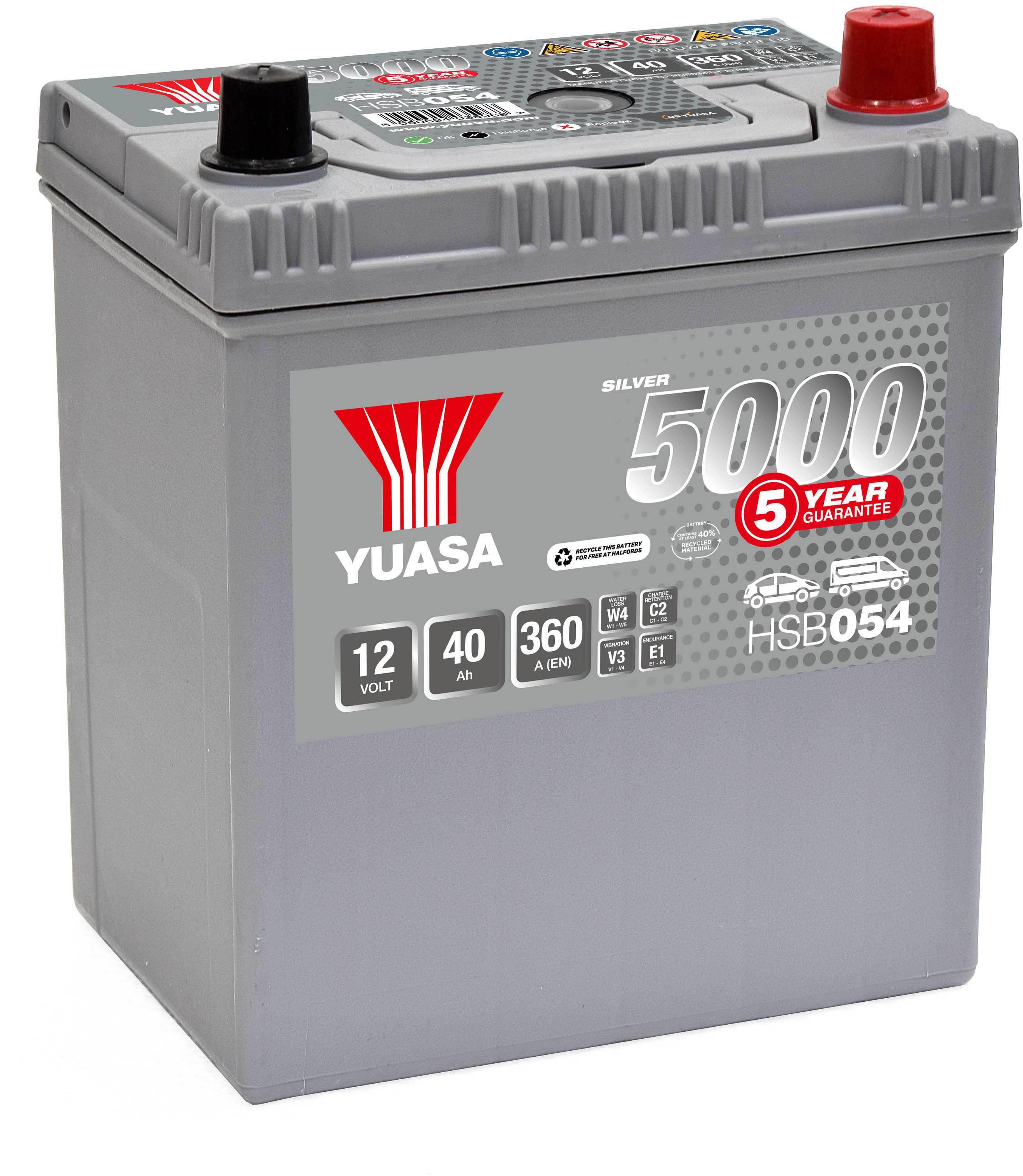 Yuasa HSB054 Lead Acid 12V Car Battery 5 year Guarantee