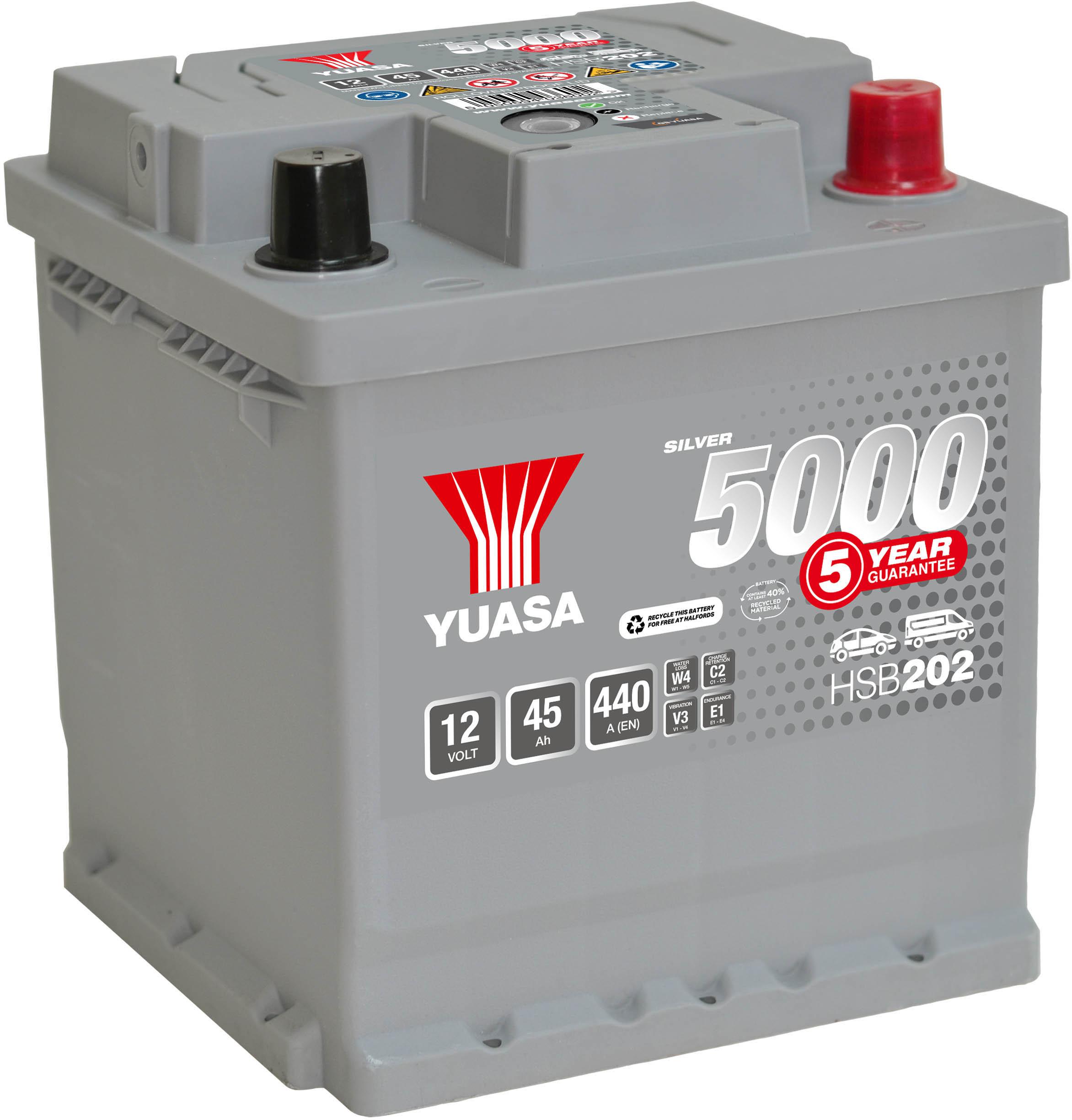 Yuasa HSB202 Silver 12V Car Battery 5 Year Guarantee