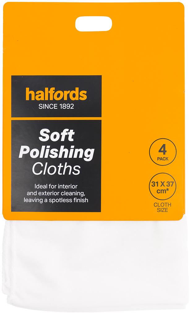 Halfords Soft Polishing Cloths x 4.