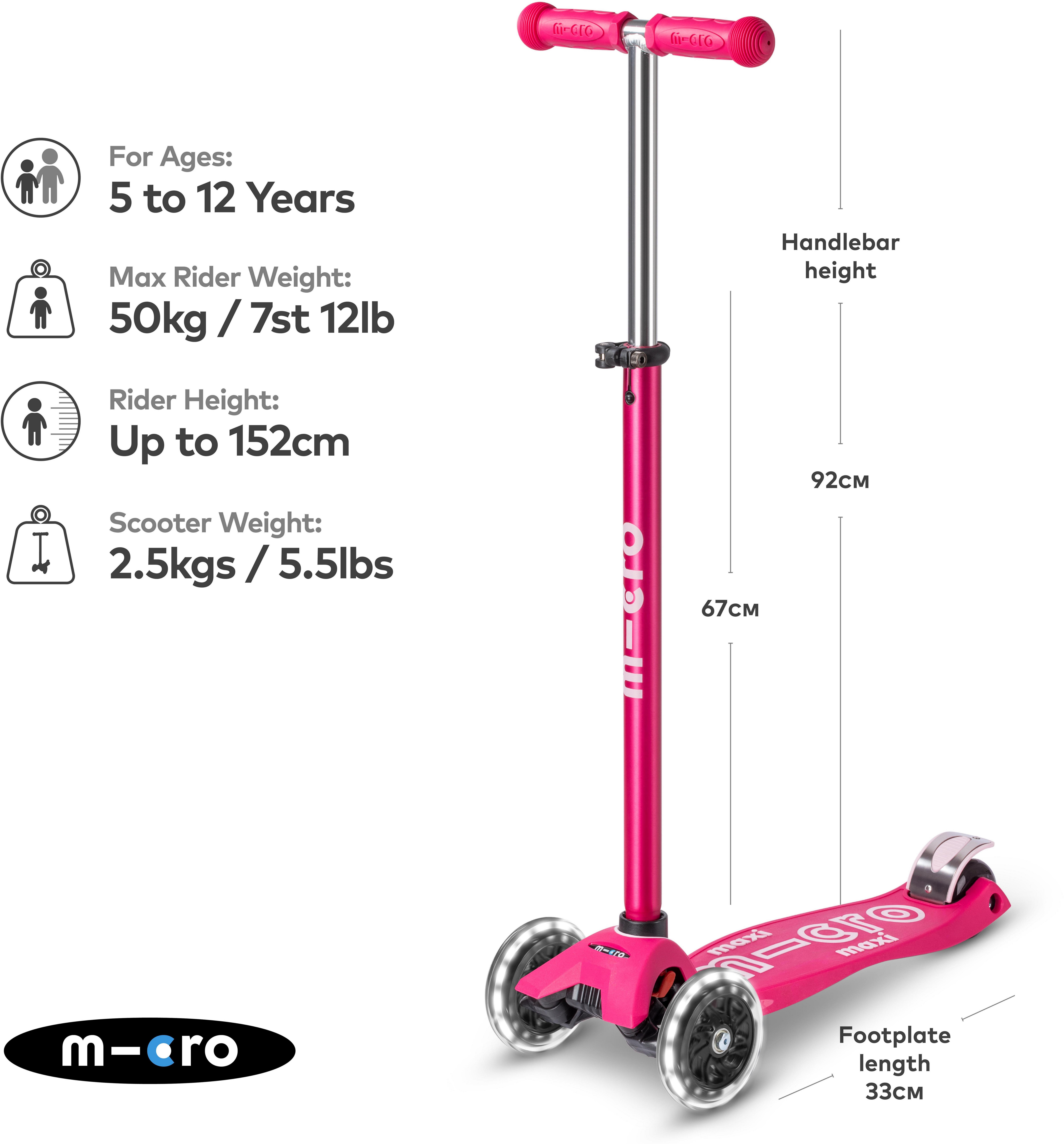 Maxi Micro Glow Deluxe LED Scooter, Pink