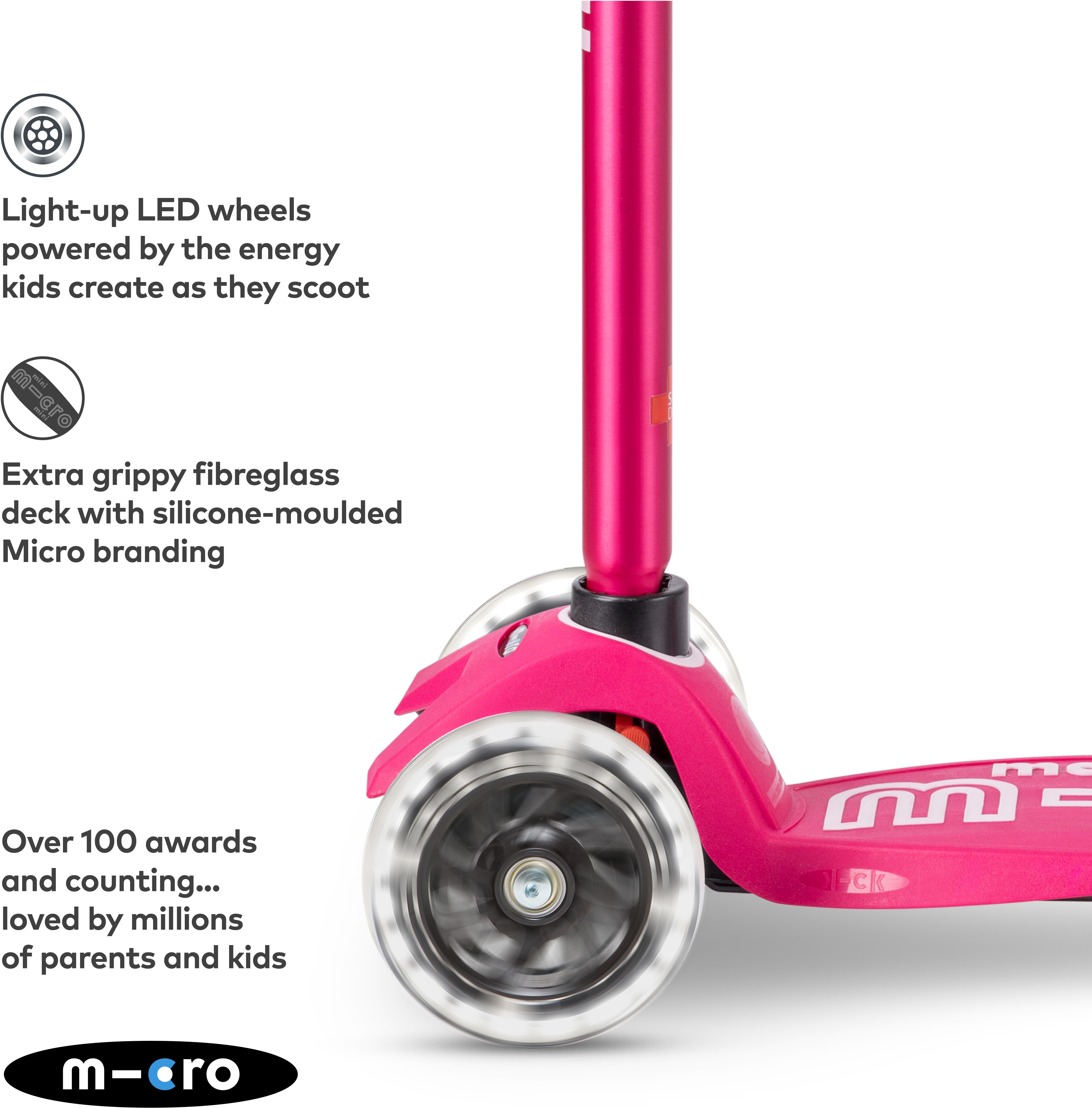 Maxi Micro Glow Deluxe LED Scooter, Pink